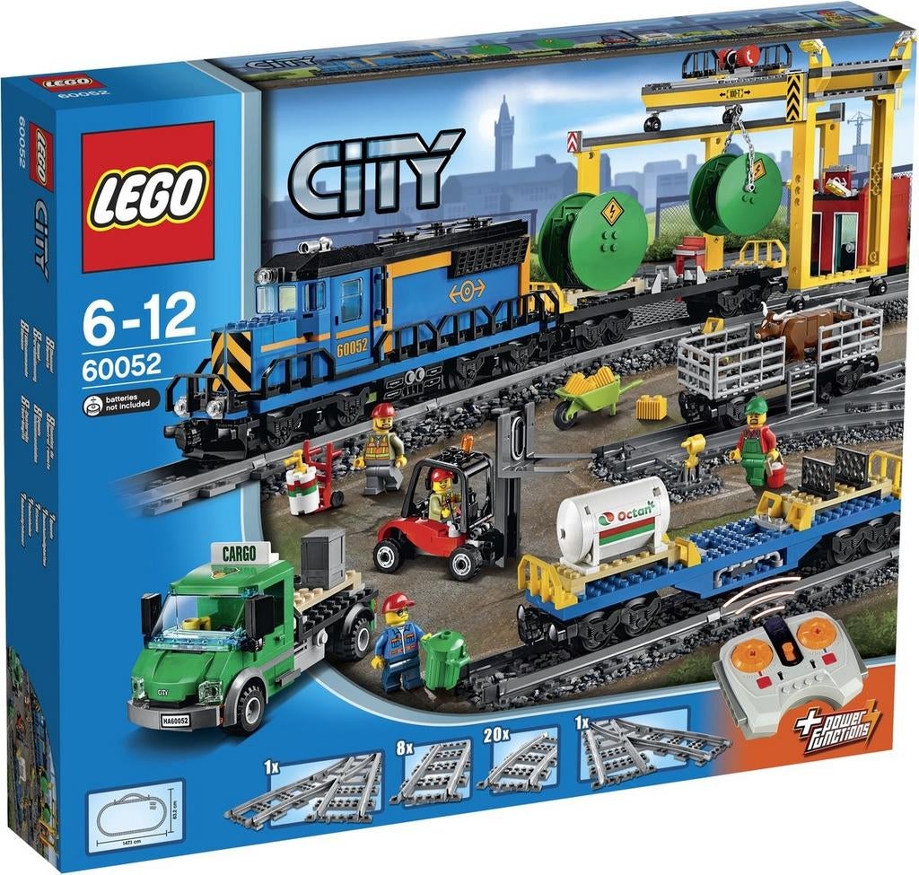 Compleet:Lego vrachttrein 60052 + sporen 7499 + wisselsporen, City, Enlèvement ou Envoi, Pièces supplémentaires incluses, Lego