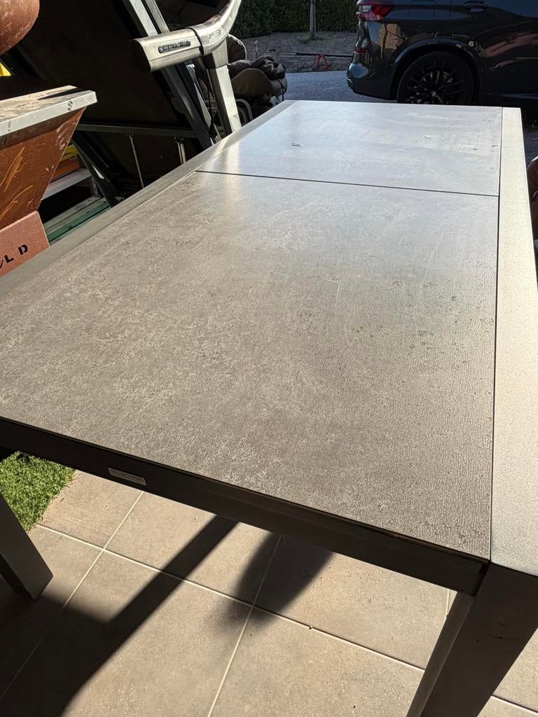 Tuinset met 8 stoelen, uitschuifbare tafel, Ophalen, Zo goed als nieuw