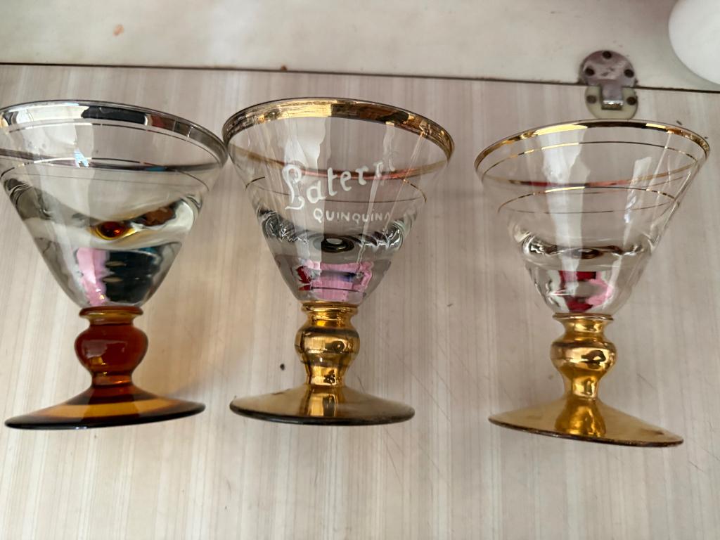 3 verres Laterre, Collections, Verres & Petits Verres, Enlèvement, Utilisé, Verre à bière