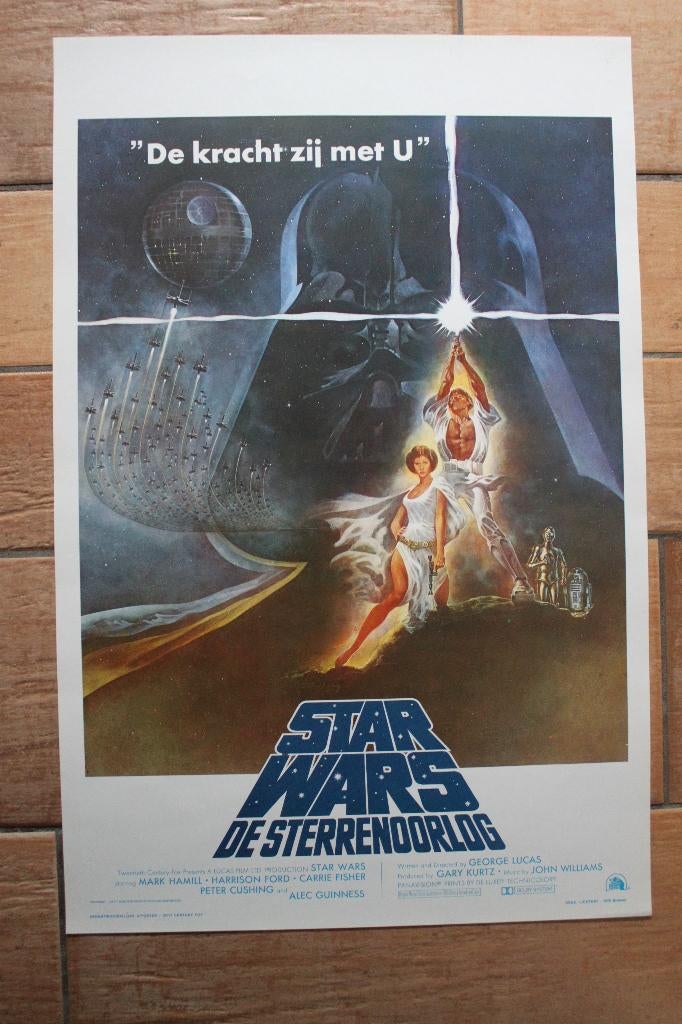 filmaffiche Star Wars 1 1977 George Lucas filmposter, Rechthoekig Staand, Ophalen of Verzenden, Zo goed als nieuw, A1 t/m A3