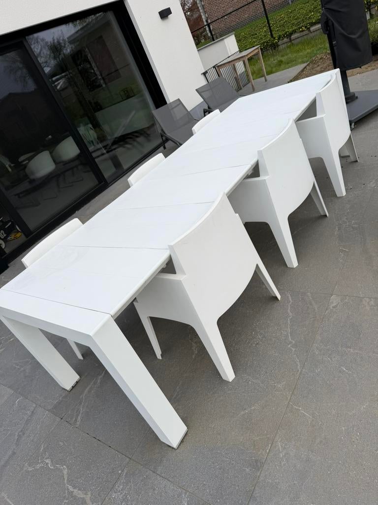 Modern eettafel buiten (260/300cm), Ophalen, Zo goed als nieuw, Eettafel