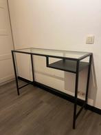 IKEA VITTSJÖ bureau glas/zwart met zijplank, Enlèvement, Bureau