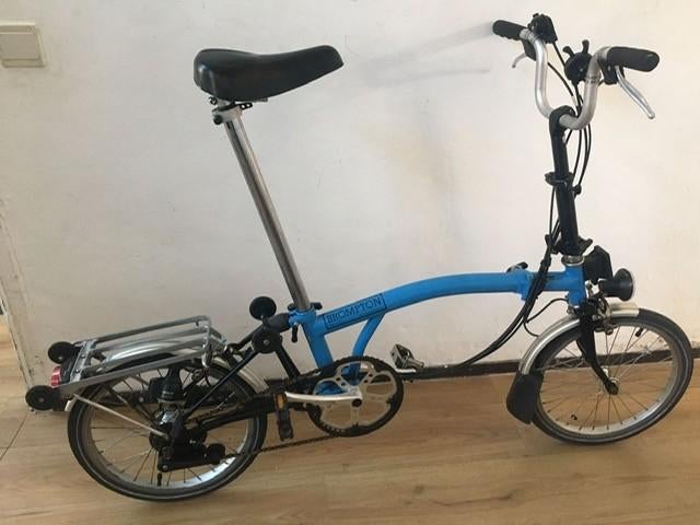 Brompton vouwfiets 6 versnellingen verlengde zadel en stuur, Ophalen of Verzenden, Gebruikt, Brompton, Versnellingen