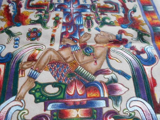 Palenque Maya King Pacal, travail manuel en cuir, Antiquités & Art, Art | Art non-occidental, Enlèvement ou Envoi