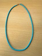 Necklace turquoise with 18k/750 yellow gold clasp, Ophalen of Verzenden, Zo goed als nieuw