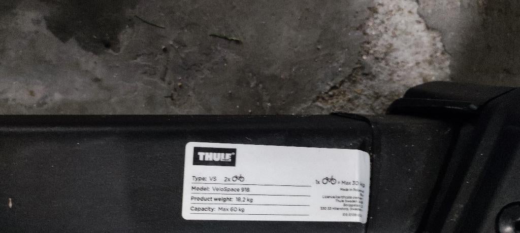 Porte vélo thule type vs pour deux vélos électriques, Autos : Divers, Porte-vélos, Comme neuf, Support d'attelage, 2 vélos, Pneus larges