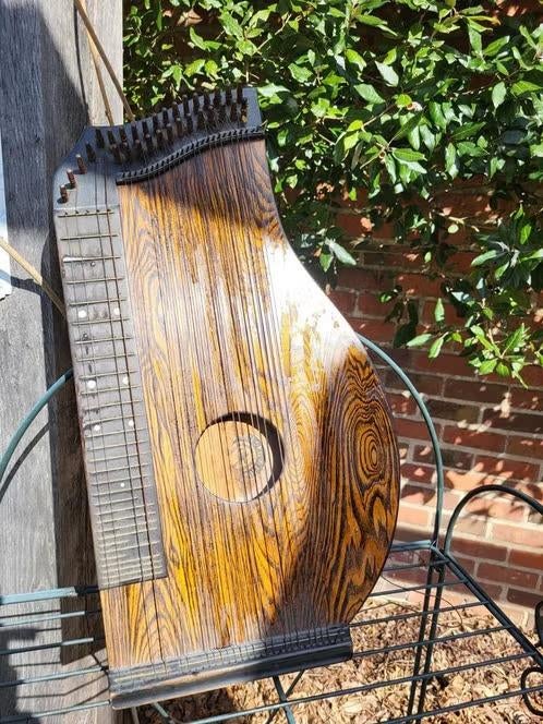 Prachtige Antieke Concertciter / Zither – Vintage Blikvanger, Ophalen
