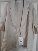 ZARA beige lichte linnen blazer, maat M, Kleding | Heren, Overhemden, Ophalen of Verzenden, Beige