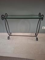 Smeedijzeren sitetable met facet glas, Huis en Inrichting, Ophalen, 50 tot 100 cm, Metaal, 25 tot 50 cm