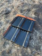 Zwarte geglazuurde dakpannen 80m2, Ophalen, Gebruikt, Steen of Klei, Zwart