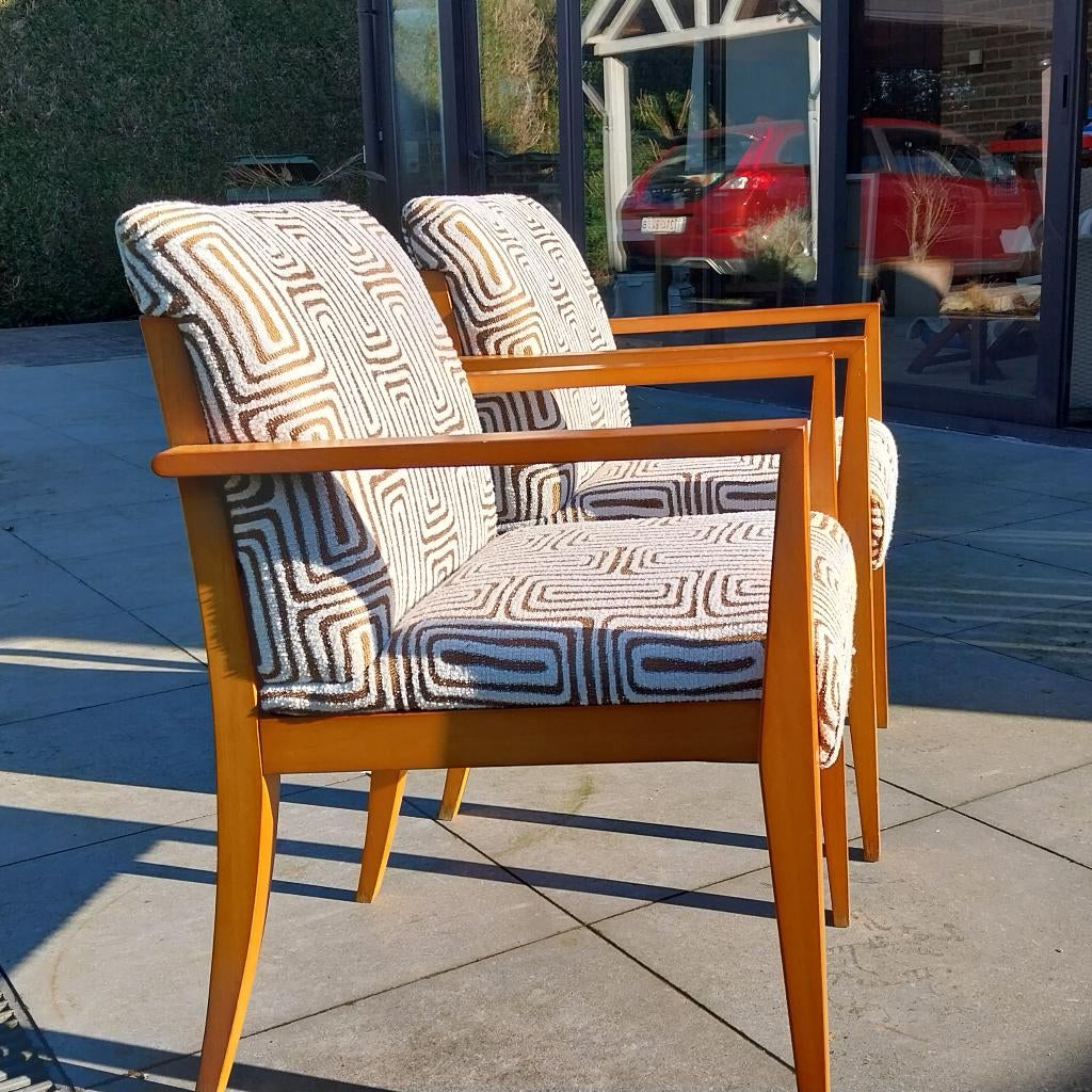 paar originele 60's salon stoelen, Ophalen, Zo goed als nieuw, Stof