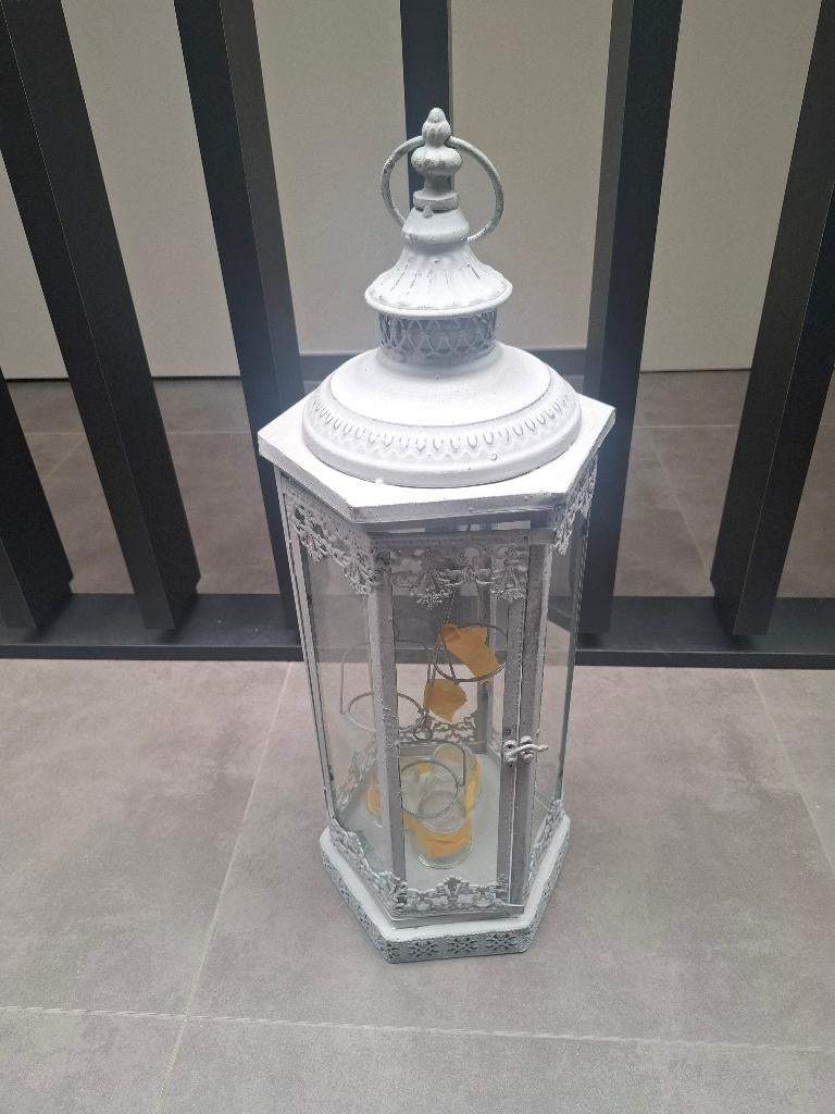 Lantaarn met 3 theelichten, 50 tot 75 cm, Ophalen of Verzenden, Zo goed als nieuw, Metaal