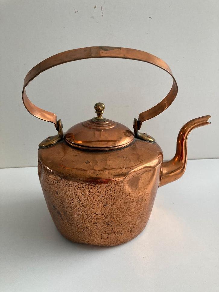 Antiek rood koperen theeketel, Antiek en Kunst, Antiek | Brons en Koper, Koper, Ophalen of Verzenden
