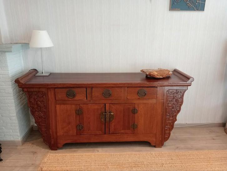 Prachtige antieke Chinese Oosterse kast dressoir ladekast, Maison & Meubles, Armoires | Dressoirs, Enlèvement