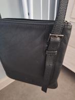 Handtas Nathan zwart met lange riem, Zwart, Zo goed als nieuw, Leer, Ophalen