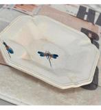 Vintage keramiek grote asbak libelle 23 centimeter wit, Ophalen of Verzenden, Gebruikt, Asbak