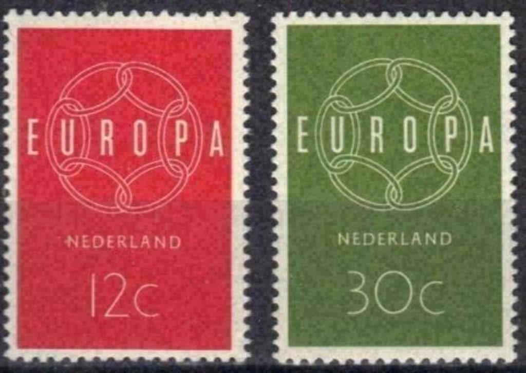 Pays-Bas 1959 - Yvert 708-709 - Europe (PF), Timbres & Monnaies, Timbres | Pays-Bas, Envoi, Non oblitéré