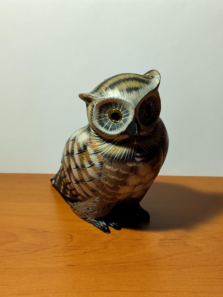 Hibou en bois H 10cm vintage année 80-90, Enlèvement