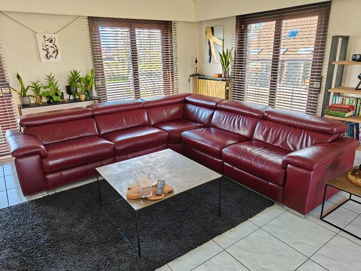 Hoeksalon, Huis en Inrichting, Zetels | Complete zithoeken, Gebruikt, Leer, Ophalen