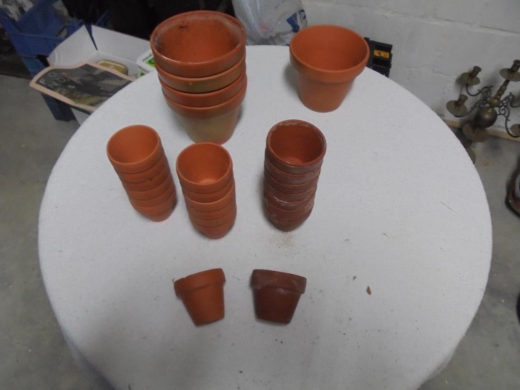 Terracotta bloempotjes, Oranje, Knutselmateriaal, Beschrijfbaar, Gebruikt