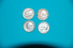Grande-Bretagne : 4 pièces en argent de 3 pence, joli lot, Envoi, Série, Argent
