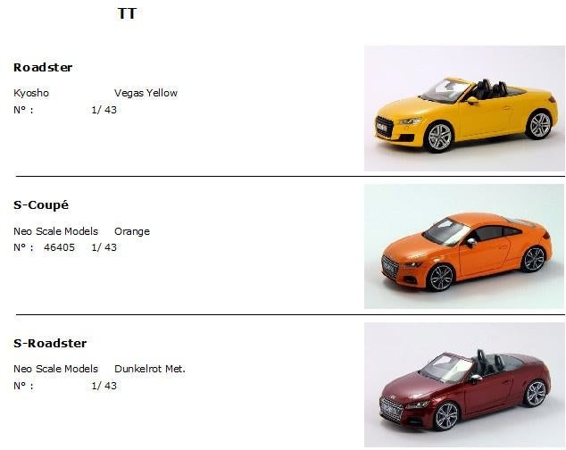 Liquidation de ma collection Audi 1:43, Hobby en Vrije tijd, Modelauto's | 1:43, Ophalen of Verzenden, Zo goed als nieuw, Auto