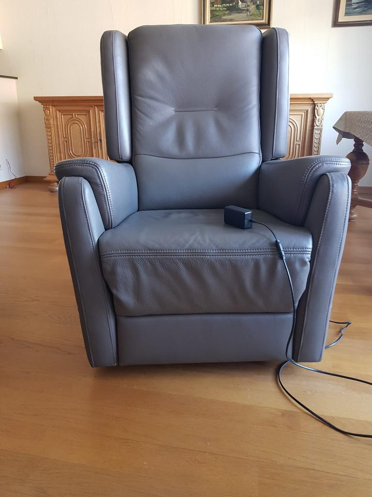 Lederen elektrische relax, Huis en Inrichting, Fauteuils, Ophalen, Gebruikt