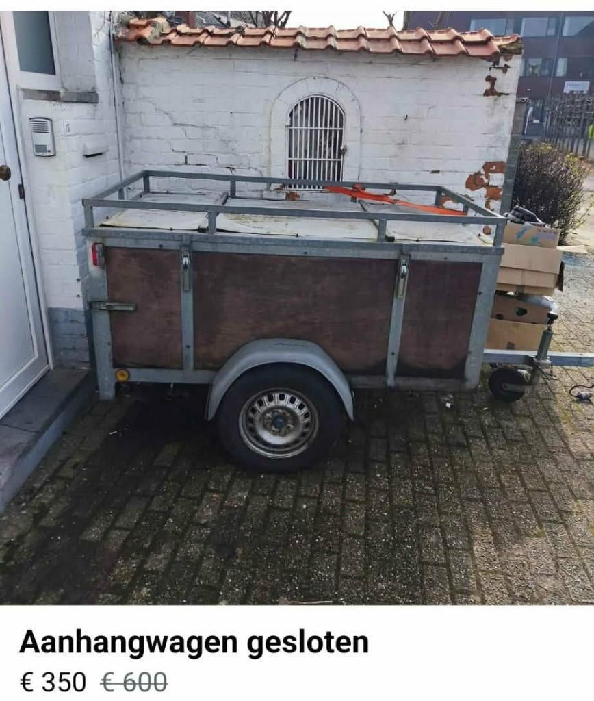 Gesloten aanhangwagen, Enlèvement, Utilisé