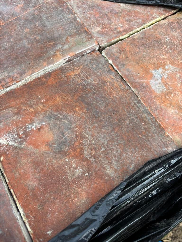 Lot antieke terracotta tegels Voor info BELLEN 0474220705, Enlèvement