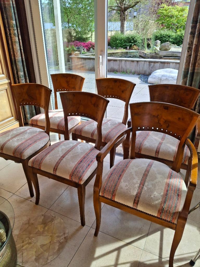 6 chaises dont 2 avec accoudoirs, Maison & Meubles, Autres couleurs, Enlèvement, Bois, Cinq, Six Chaises ou plus