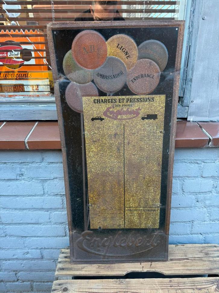 Oud Englebert banden reclamebord, Verzamelen, Merken en Reclamevoorwerpen, Gebruikt, Reclamebord, Ophalen of Verzenden