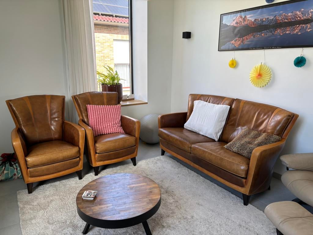 3 zetels te koop, Enlèvement, Utilisé, Cuir