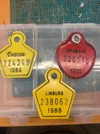 Vintage Belgische fietsbelasting plaatjes 1984 / 1985 / 1988, Collections, Broches, Pins & Badges, Enlèvement ou Envoi, Comme neuf