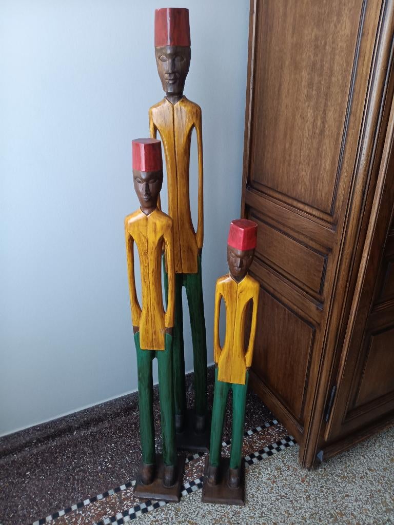 houten beelden, Ophalen, Handgemaakt, 1 meter - 2 meter, Hout