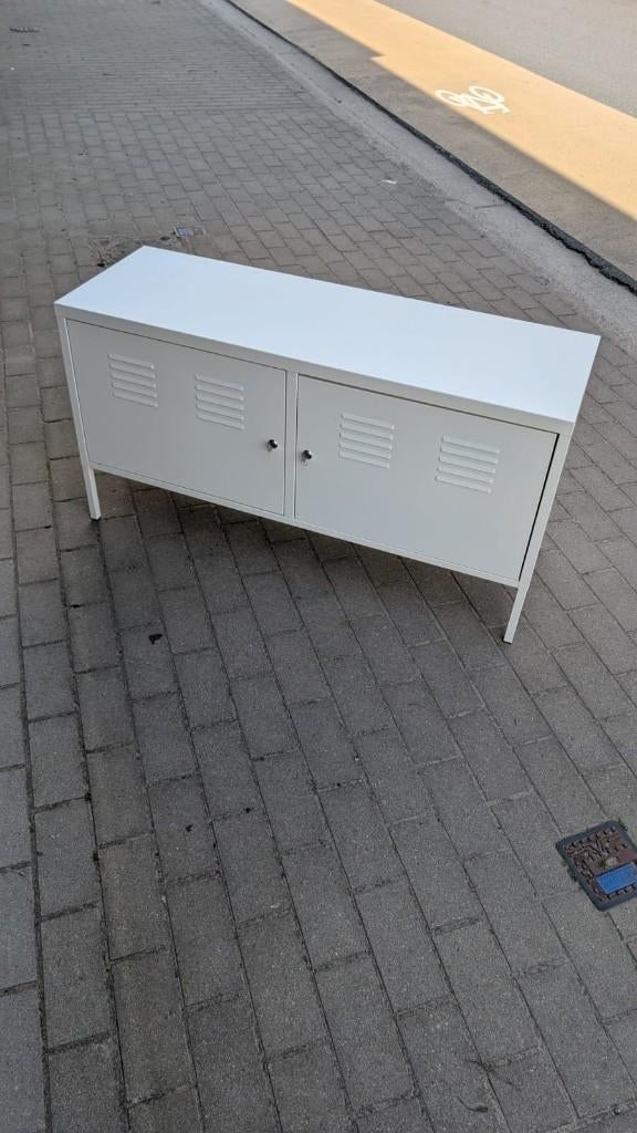 Wit tv-meubel Ikea (metaal), Ophalen, 100 tot 150 cm, Zo goed als nieuw, Minder dan 100 cm