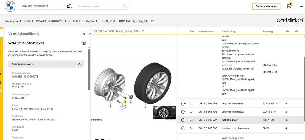 Ik zoek 1 bmw vel, Ophalen