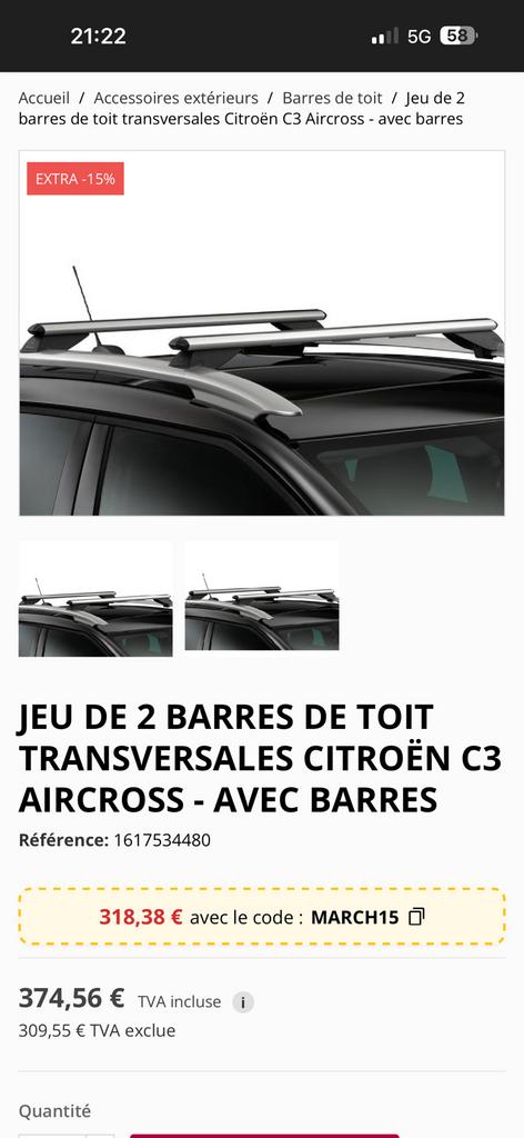 Barre de toit original quasi neuf utilisé 1 fois, Enlèvement, Comme neuf