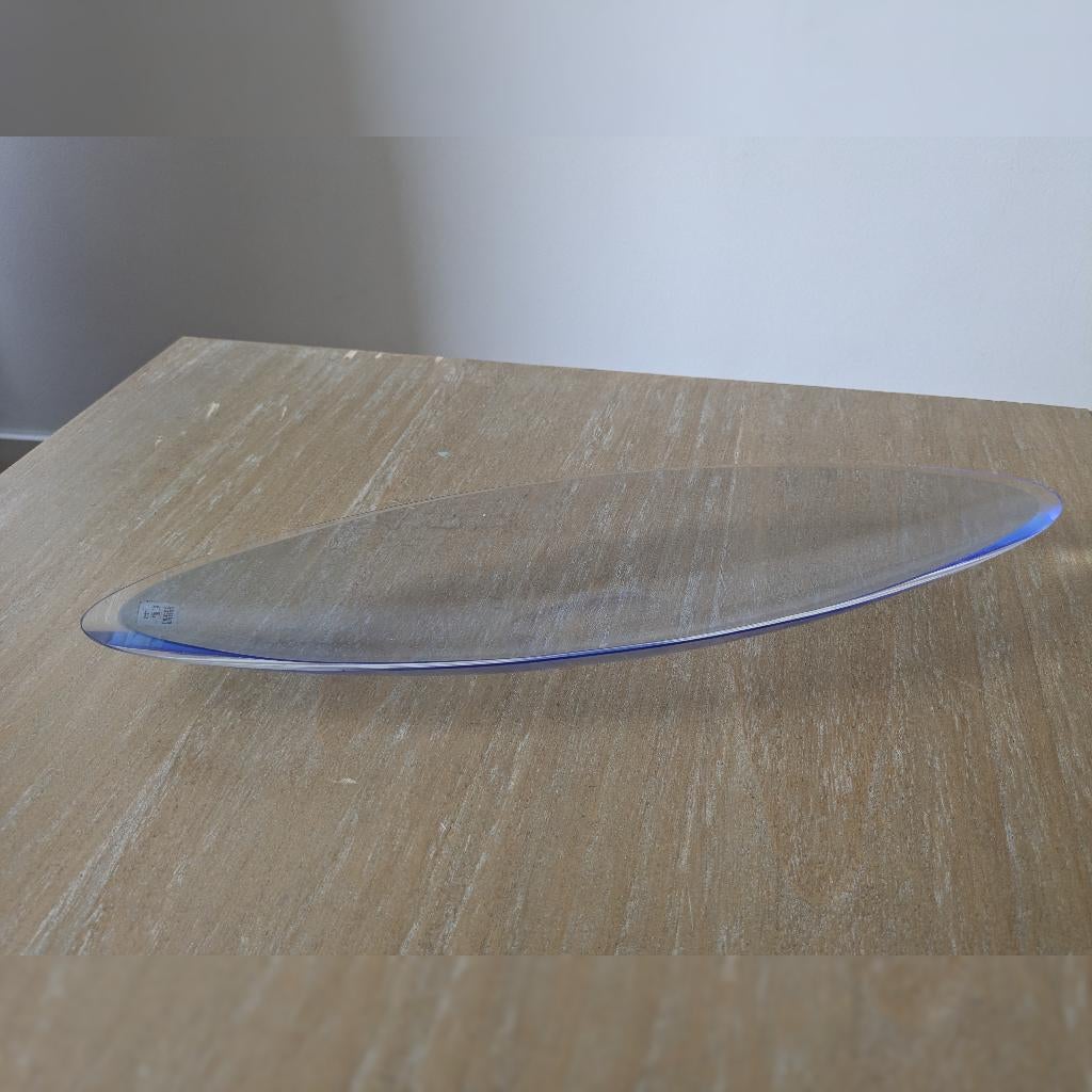 Belle coupe bleutée en verre Murano - Signé Danone, Antiquités & Art, Enlèvement