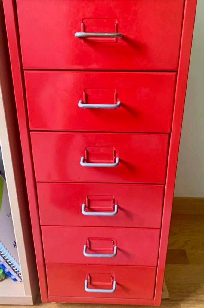 🔴 commode Ikea bloc armoire de bureau Tiroir Helmer rouge, Maison & Meubles, 25 à 50 cm, Enlèvement, Utilisé, Avec tiroir(s)