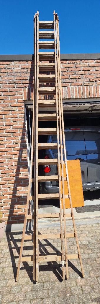houten ladder, Bricolage & Construction, Échelles & Escaliers, Utilisé, Échelle, 4 mètres ou plus, Pliable ou rétractable/escamotable
