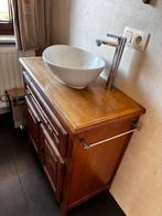 Antiek badkamermeubel met spoelbak en kraan, Ophalen, Zo goed als nieuw