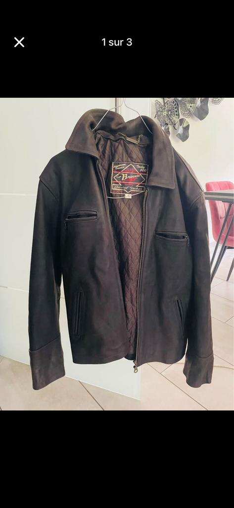 Veste en cuir pour homme, Vêtements | Hommes, Vestes | Hiver, Enlèvement, Comme neuf