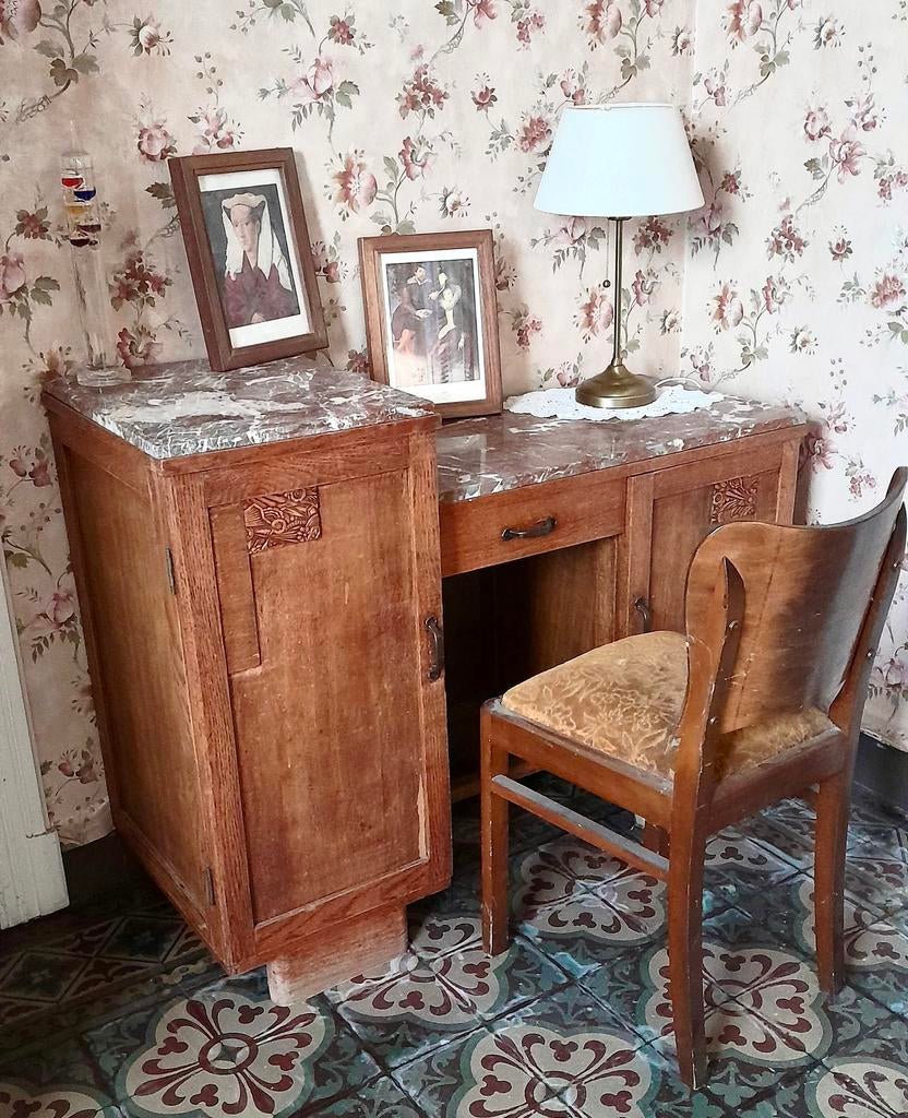 Antieke houten schrijftafel, Ophalen