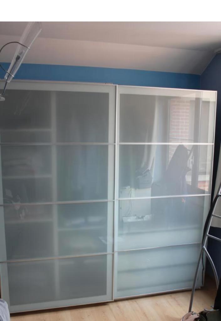 Ikea kledingkast met schuifdeur en accessoires, Maison & Meubles, Armoires | Penderies & Garde-robes, Utilisé, 200 cm ou plus