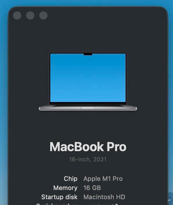 16 inch MacBook Pro M1 Pro, 512 GB, Zo goed als nieuw, 16 inch, Azerty