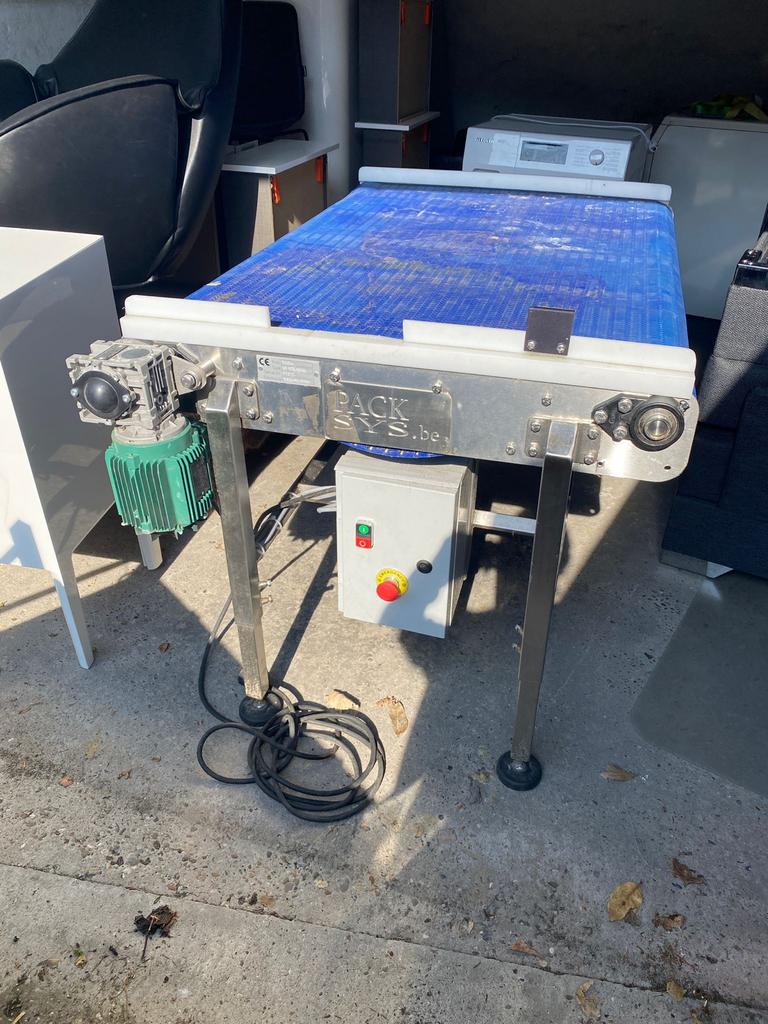 Inox transportband met frekwenriedrive, snelheidsmeter, Ophalen