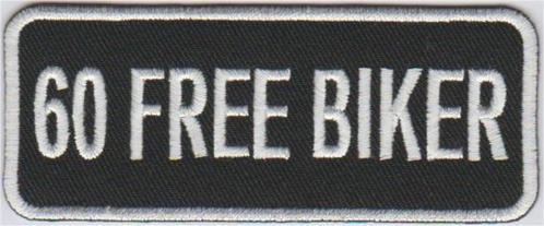 60 Free Biker stoffen opstrijk patch embleem, Motoren, Accessoires | Overige, Nieuw, Verzenden