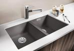 Blanco Subline 350/350-U 525987 Dubbele Keukenspoelbak Silgr, Ophalen, Nieuw, Zwart