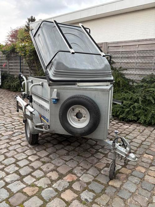 Te huur: Bagageaanhangwagen met fietsendrager, Auto diversen, Aanhangers en Bagagewagens, Ophalen