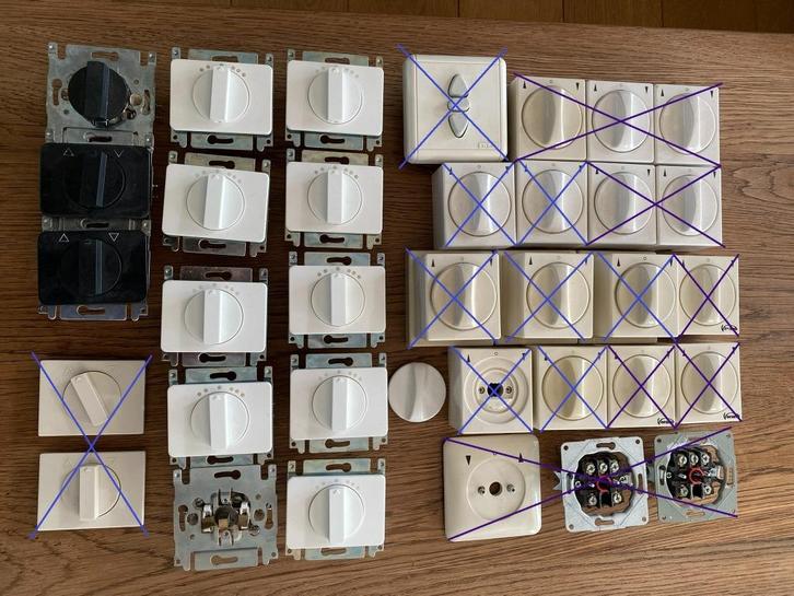 Rolluikschakelaar / drukknop / tijdschakelaar en allerhande, Doe-het-zelf en Bouw, Elektriciteit en Kabels, Gebruikt, Schakelaar